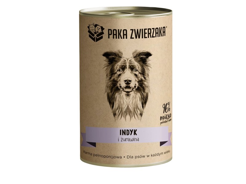 PAKA ZWIERZAKA Turkey and cranberries - wet dog food - 400g PAKA ZWIERZAKA Turkey and cranberries - wet dog food - 400g DLPPZWKAM0004 – Храна за кучета