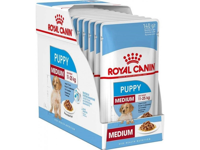 ROYAL CANIN SHN Medium Puppy in sauce - wet puppy food - 10x140g ROYAL CANIN SHN Medium Puppy in sauce - wet puppy food - 10x140g