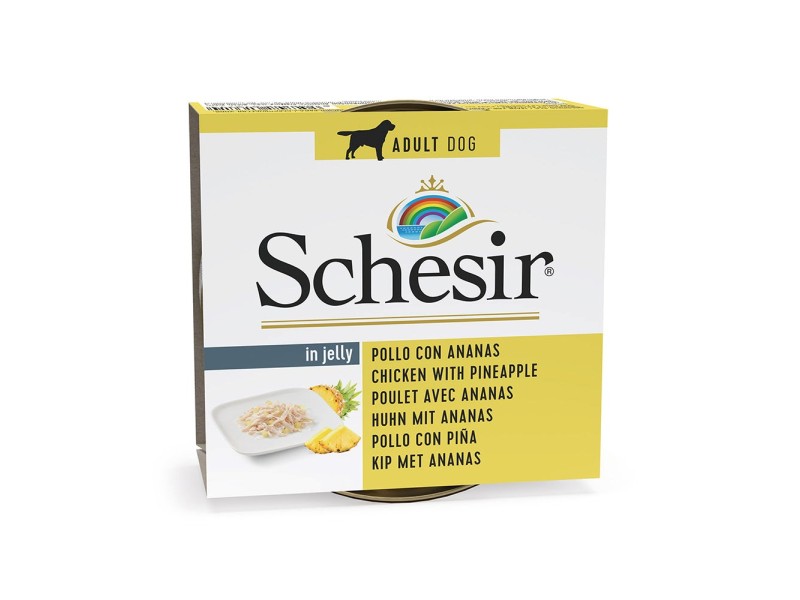 SCHESIR Chicken with pineapple in jelly - wet dog food - 150g SCHESIR Chicken with pineapple in jelly - wet dog food - 150g DLPAPFKAM0027 – Agras Pet Foods Храна за кучета