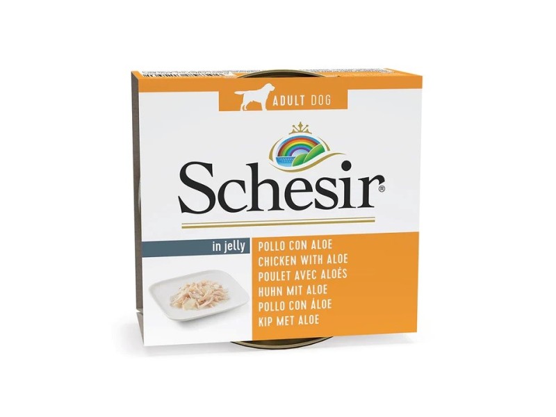 SCHESIR in jelly Chicken with aloe - wet dog food - 150 g DLPAPFKAM0021 – Agras Pet Foods Храна за кучета