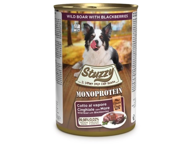STUZZY Monoprotein Wild Boar - wet dog food - 400 g DLPAPFKAM0016 – Agras Pet Foods Храна за кучета