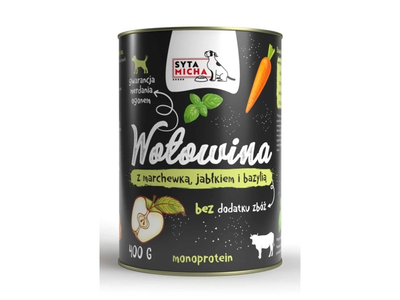 SYTA MICHA Beef with carrot, apple and basil - wet dog food - 400g DLPSMHKAM0015 – SYTA MICHA Храна за кучета