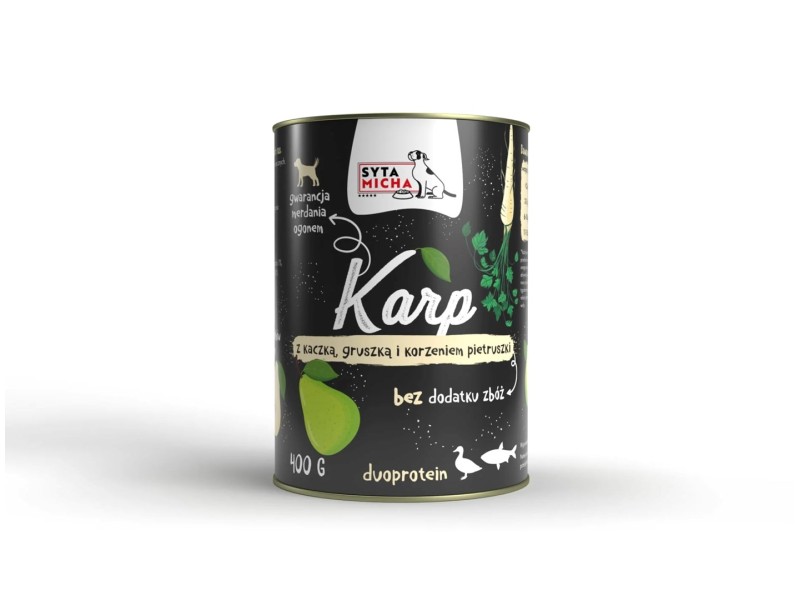 SYTA MICHA Carp with duck, pear and parsley root - wet dog food - 400g DLPSMHKAM0031 – SYTA MICHA Храна за кучета
