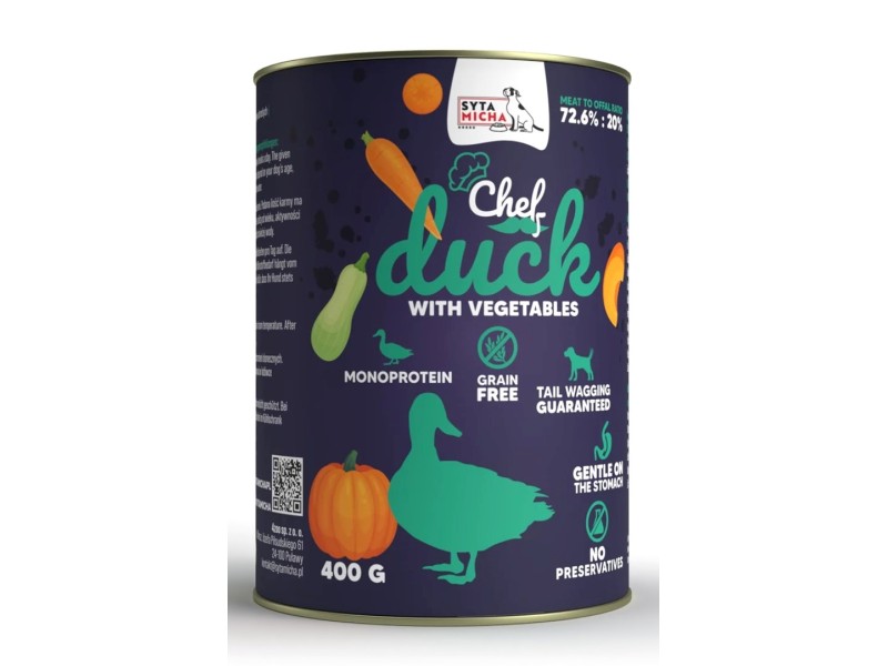 SYTA MICHA Chef Duck with vegetables - wet dog food - 400g DLPSMHKAM0010 – SYTA MICHA Храна за кучета
