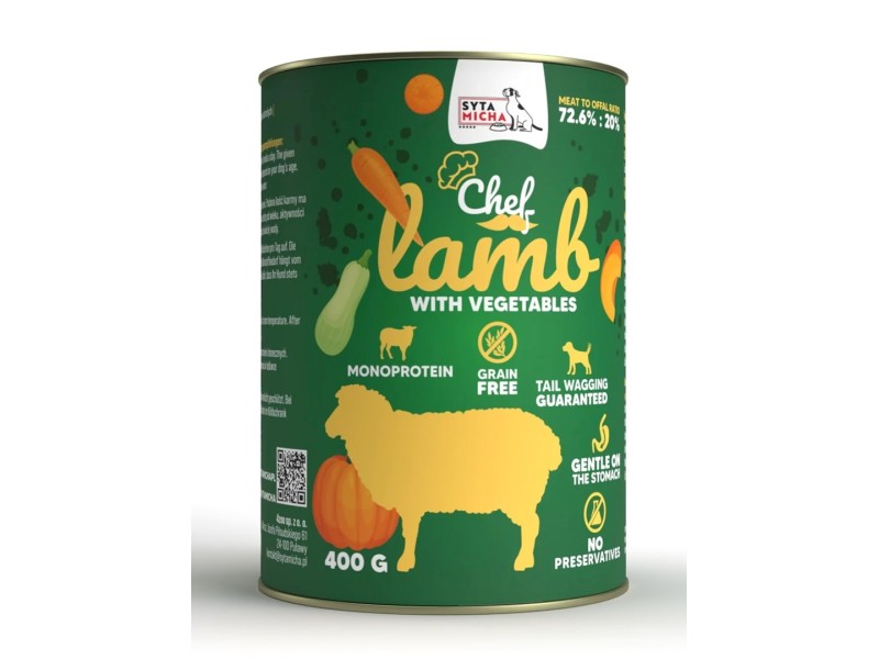 SYTA MICHA Chef Lamb with vegetables - wet dog food - 400g DLPSMHKAM0012 – SYTA MICHA Храна за кучета