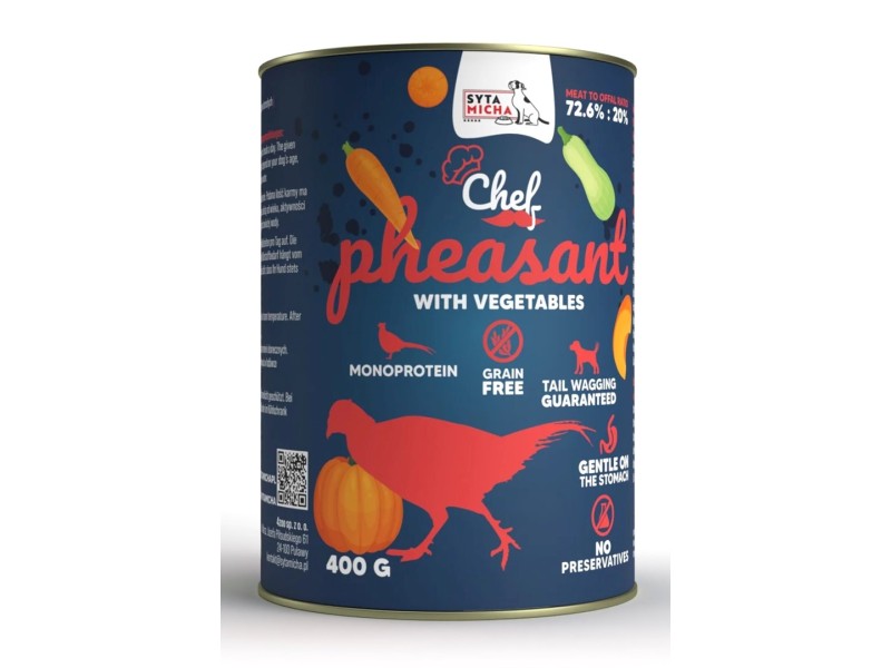 SYTA MICHA Chef Pheasant with vegetables - wet dog food - 400g DLPSMHKAM0013 – SYTA MICHA Храна за кучета