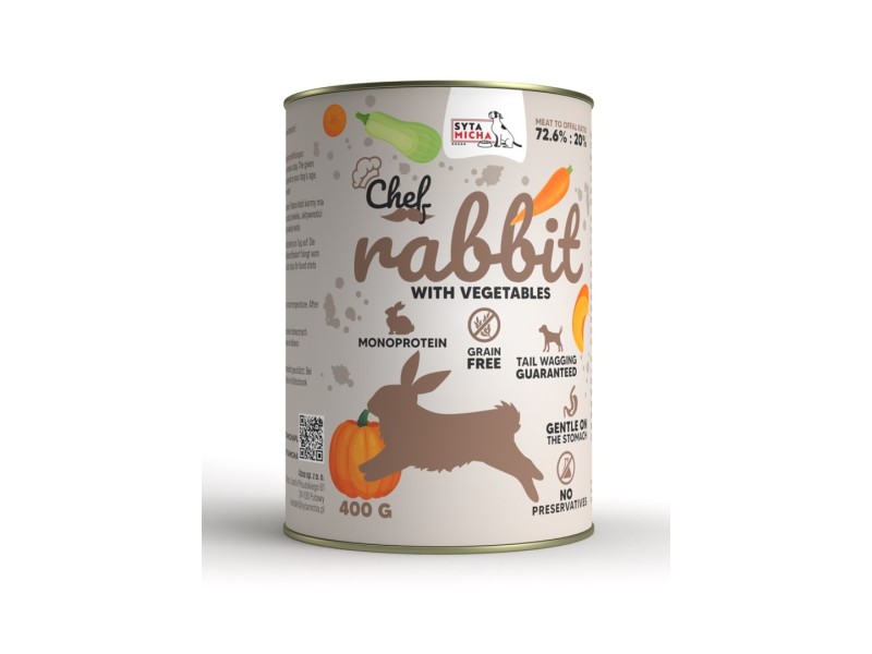 SYTA MICHA Chef Rabbit with vegetables - Wet dog food - 400 g DLPSMHKAM0003 – SYTA MICHA Храна за кучета