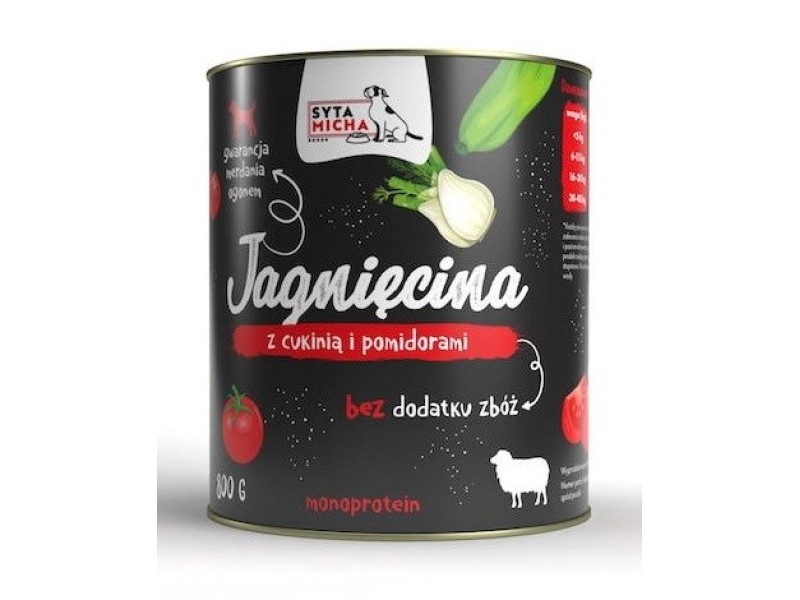 SYTA MICHA Lamb with tomatoes and zucchini - wet dog food - 800g DLPSMHKAM0021 – SYTA MICHA Храна за кучета