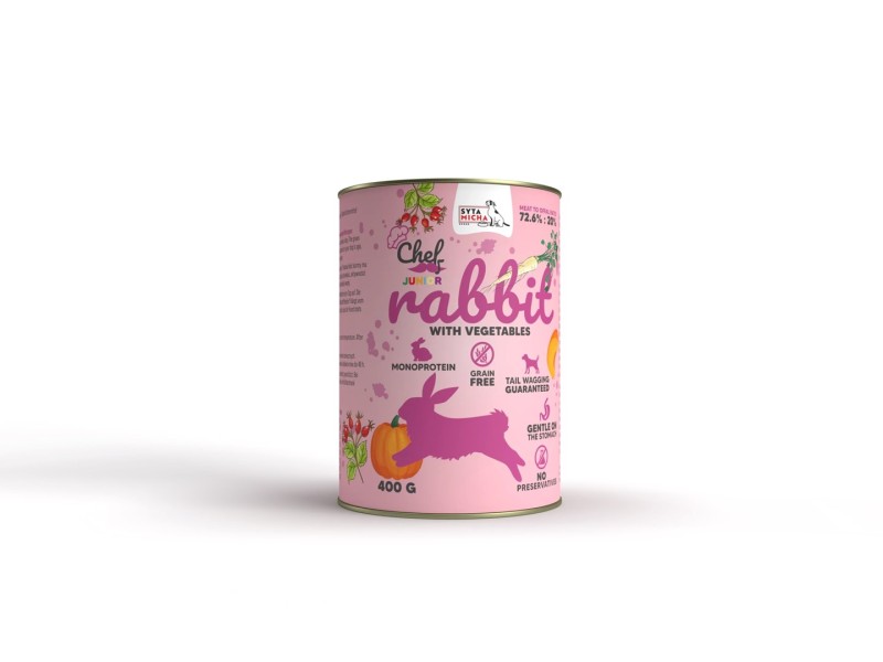 SYTA MICHA Rabbit with vegetables for puppy - wet dog food - 400g DLPSMHKAM0032 – SYTA MICHA Храна за кучета