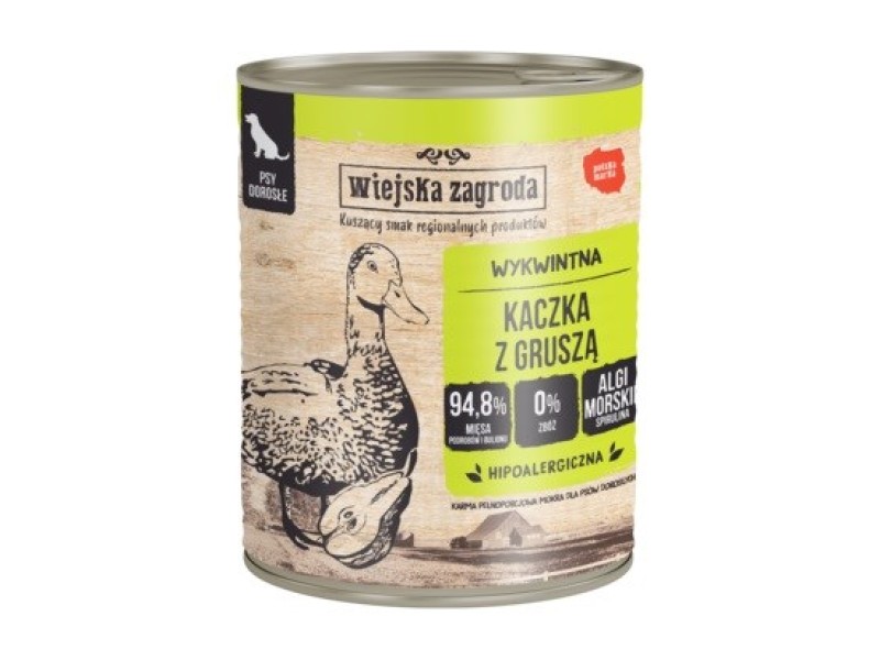 WIEJSKA ZAGRODA Duck with pear - wet dog food - 800g WIEJSKA ZAGRODA Duck with pear - wet dog food - 800g DLPWZAKAM0018 – wiejska zagroda Храна за кучета