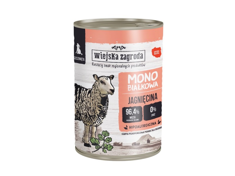 WIEJSKA ZAGRODA Puppy Monoprotein Lamb - wet dog food - 400g DLPWZAKAM0003 – wiejska zagroda Храна за кучета