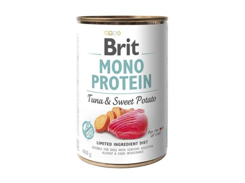 Wet dog food BRIT MONO PROTEIN Tuna with sweet potato 400 g Wet dog food BRIT MONO PROTEIN Tuna with sweet potato 400 g DLZRITKMP0056 – Brit Храна за кучета