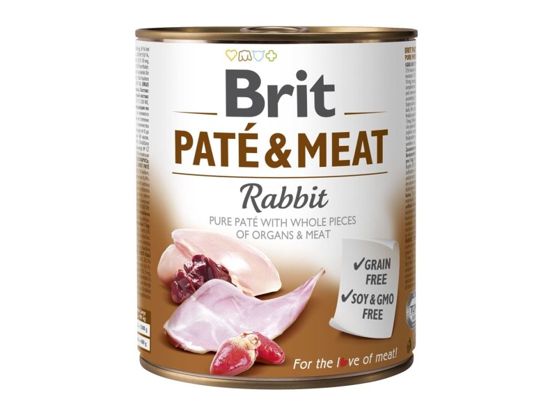 Wet dog food BRIT PATÉ & MEAT Rabbit 800 g DLZRITKMP0052 – Brit Храна за кучета