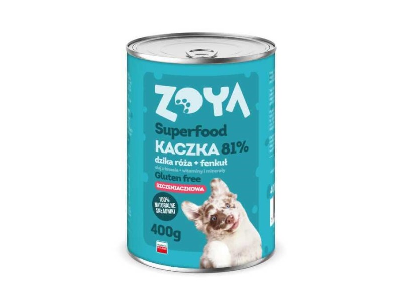 ZOYA Superfood Puppy Duck - wet dog food - 400g ZOYA Superfood Puppy Duck - wet dog food - 400g DLPZOYKAM0014 – Храна за кучета