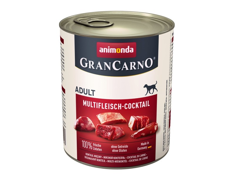 animonda GranCarno multi meat cocktail Beef, Chicken, Game, Heart, Turkey Adult 800 g DLZANMKMP0033 – animonda Храна за кучета