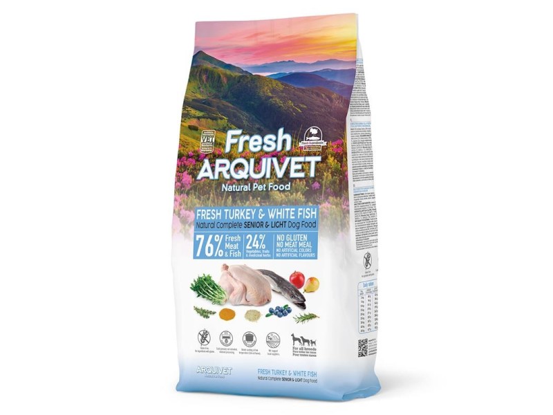 ARQUIVET Fresh Senior & Light Turkey and Fish - semi-moist dog food - 10 kg DLPARQKAS0020 – ARQUIVET Храна за кучета