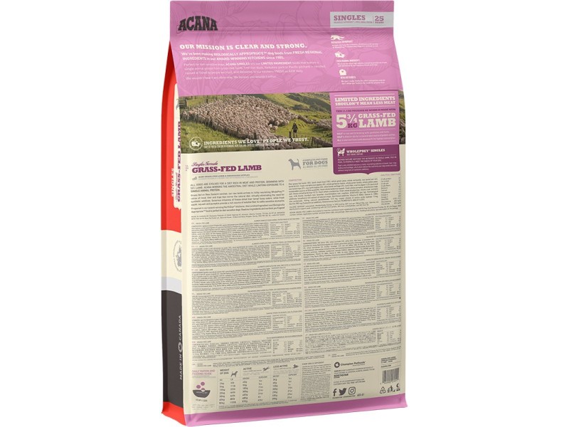 Acana Singles Grass-Fed Lamb 11.4 kg DLZANAKSP0052 – Acana Храна за кучета