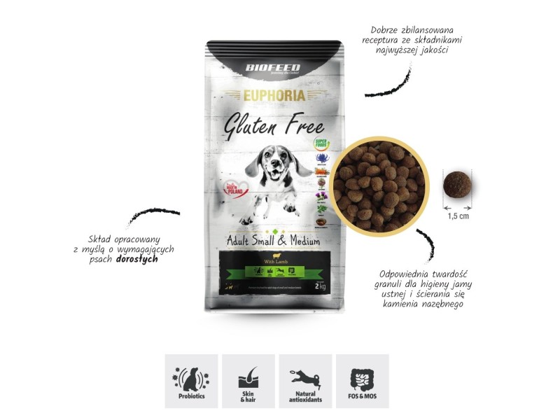 BIOFEED Euphoria Gluten Free Adult small & medium Lamb - dry dog food - 2kg BIOFEED Euphoria Gluten Free Adult small & medium Lamb - dry dog food - 2kg DLPBFDKAS0050 – BIOFEED Храна за кучета