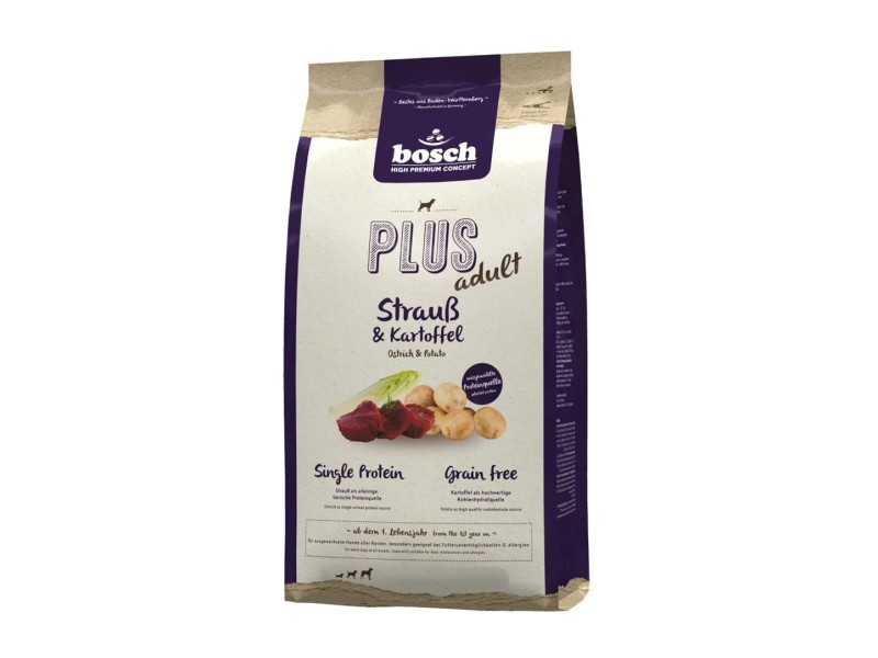 BOSCH Plus Adult Ostrich and potatoes - dry dog food - 2,5kg DLSBOCZWI0031 – BOSCH Храна за кучета