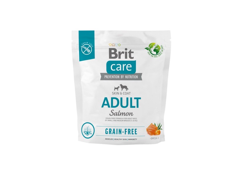 BRIT Care Dog Grain-free Adult Small & Medium Salmon  - dry dog food - 1 kg DLPRITKAS0012 – Brit Храна за кучета