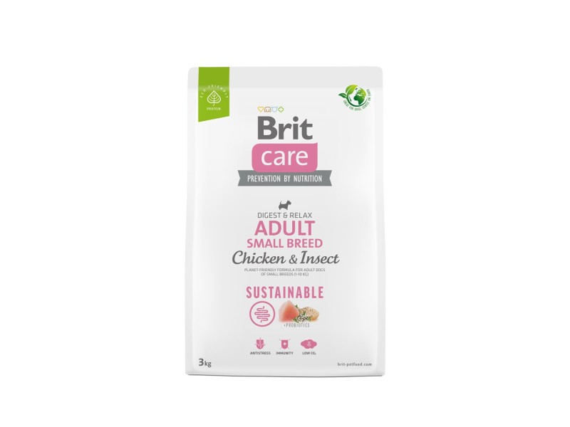BRIT Care Dog Sustainable Adult Small Breed Chicken & Insect  - dry dog food - 3 kg 100-172173 – Brit Храна за кучета