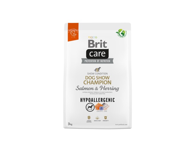 BRIT Care Hypoallergenic Adult Dog Show Champion Salmon & Herring - dry dog food - 3 kg 100-172227 – Brit Храна за кучета