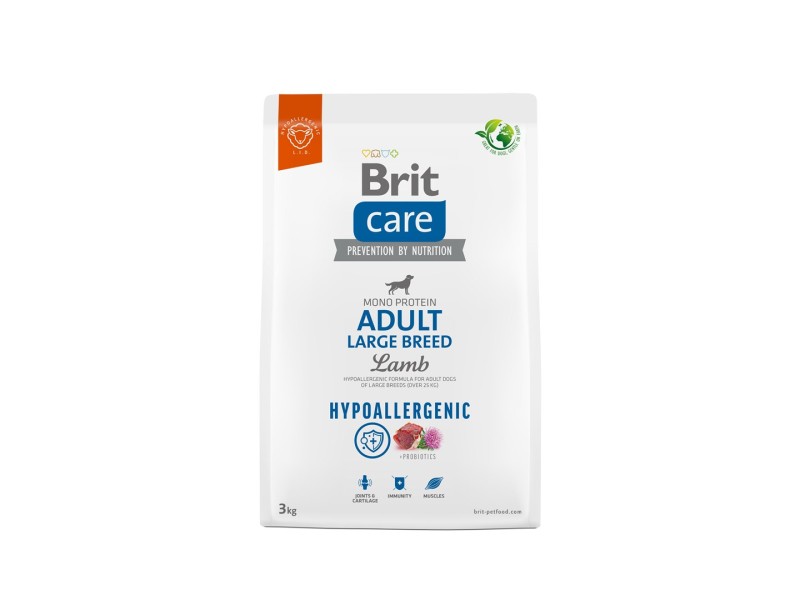 BRIT Care Hypoallergenic Adult Large Breed Lamb - dry dog food - 3 kg 100-172221 – Brit Храна за кучета