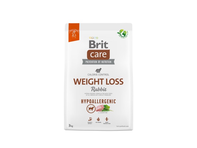 BRIT Care Hypoallergenic Adult Weight Loss Rabbit - dry dog food - 3 kg 100-172224 – Brit Храна за кучета