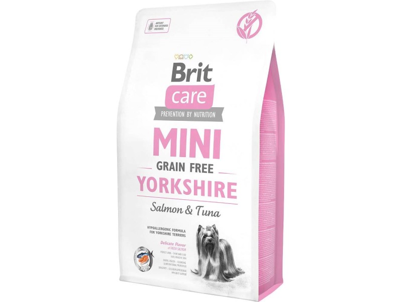 BRIT Care Mini Yorkshire Grain Free Salmon with tuna - dry dog food - 2 kg DLZRITKDP0016 – Brit Храна за кучета