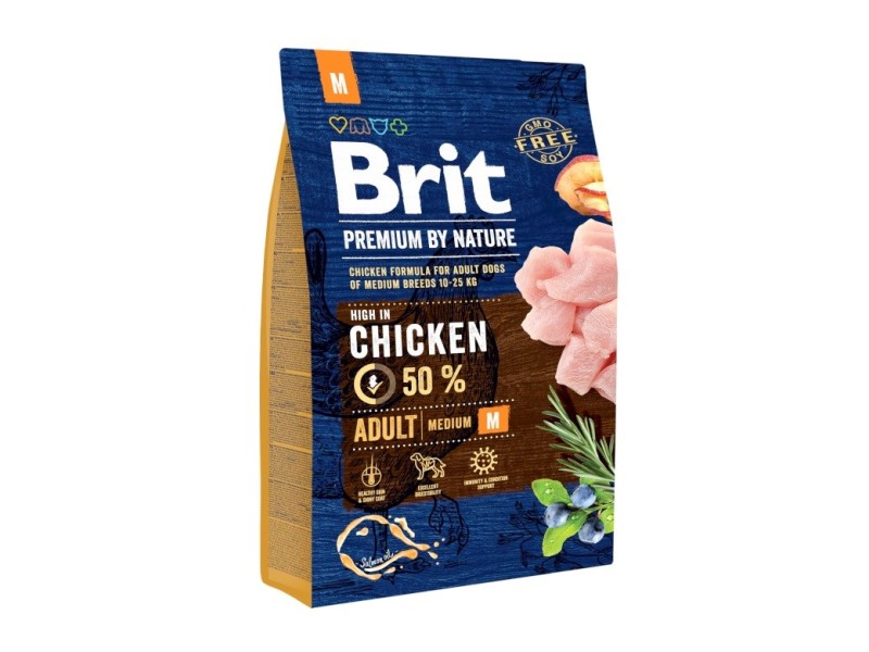 BRIT Premium by Nature Adult M Chicken - dry dog food - 3 kg DLZRITKDP0003 – Brit Храна за кучета