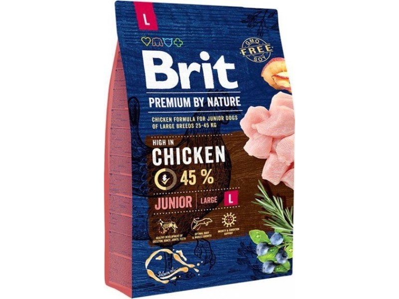 BRIT Premium by Nature Junior Large Chicken - dry dog food - 3 kg DLZRITKSP0007 – Brit Храна за кучета