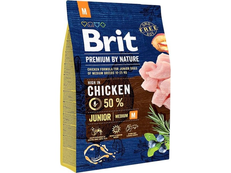 BRIT Premium by Nature Junior M Chicken - dry dog food - 3 kg DLZRITKSP0060 – Brit Храна за кучета