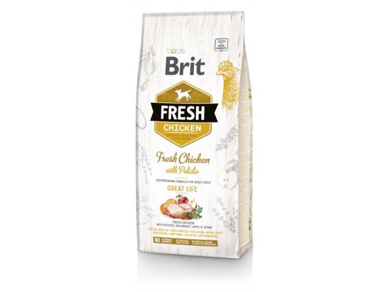 Brit Fresh 12 kg Adult Apple, Buckwheat, Chicken, Potato AMABEZKAR3981 – Brit Храна за кучета