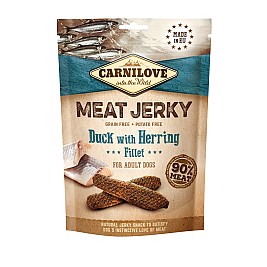 CARNILOVE MEAT JERKY Duck with Herring - dog snack - 100 g