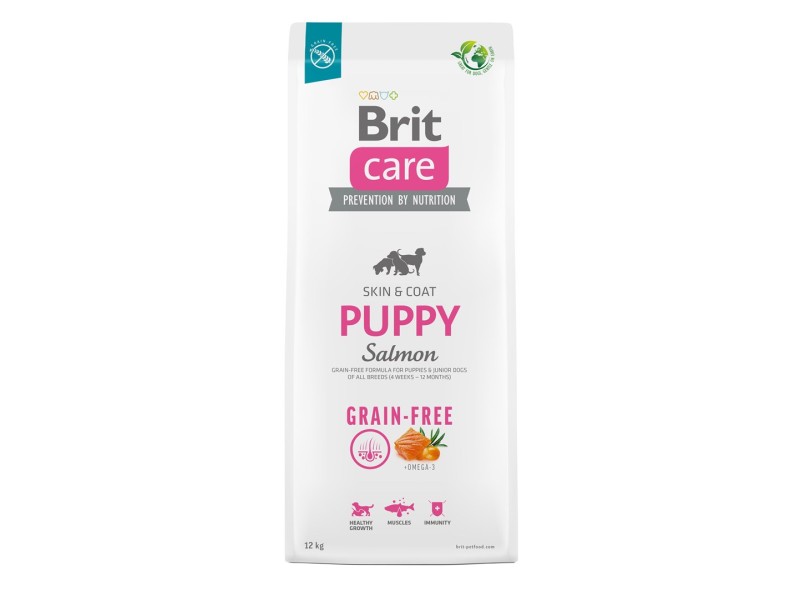 Dry food for puppies and young dogs of all breeds (4 weeks - 12 months).Brit Care Dog Grain-Free Puppy Salmon 12kg 100-172195 – Brit Храна за кучета