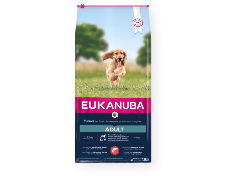 EUKANUBA Adult Small&Medium Salmon - dry dog food - 12kg DLPEUKKAS0028 – EUKANUBA Храна за кучета
