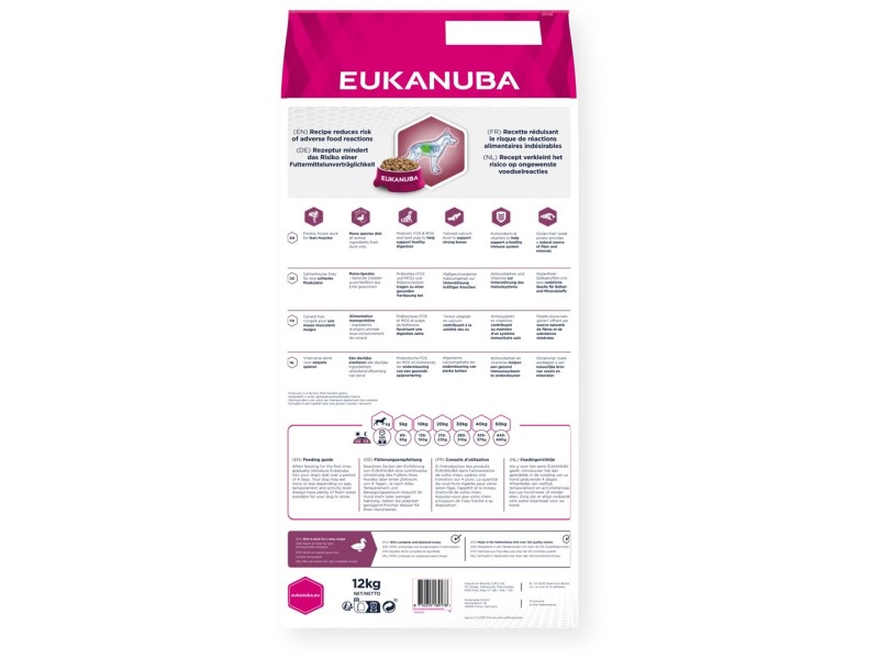 EUKANUBA Daily Care Mono-Protein Adult All Breed Duck - dry dog food - 12kg DLPEUKKAS0039 – EUKANUBA Храна за кучета