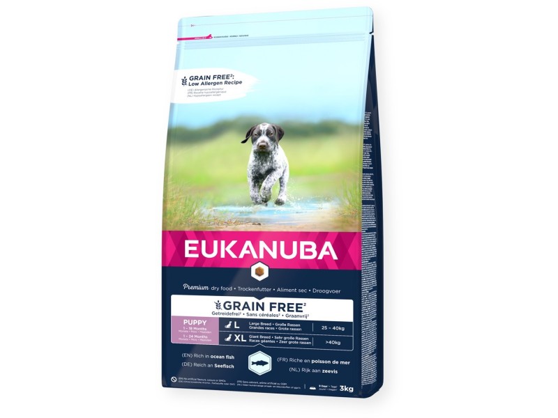 EUKANUBA Puppy large breed grain free ocean fish - dry dog food - 3kg DLPEUKKAS0030 – EUKANUBA Храна за кучета