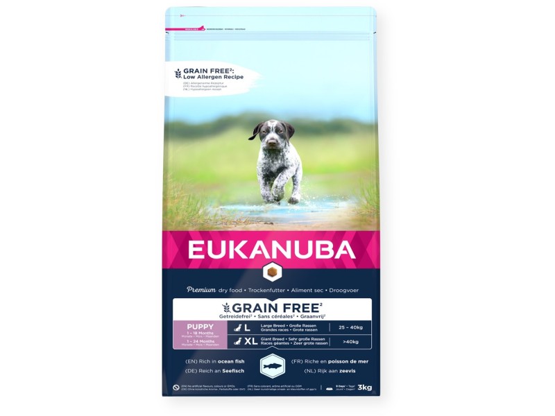 EUKANUBA Puppy large breed grain free ocean fish - dry dog food - 3kg DLPEUKKAS0030 – EUKANUBA Храна за кучета