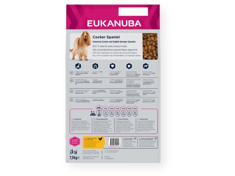 Eukanuba Breed Specific Cocker Spaniel 7.5 kg Adult Chicken AMABEZKAR3237 – EUKANUBA Храна за кучета