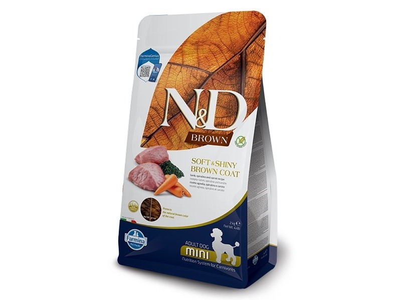 FARMINA N&D Brown Dog Lamb, Spirulina&Carrot Adult Mini - dry dog food - 2 kg DLPFRMKAS0028 – Farmina Храна за кучета