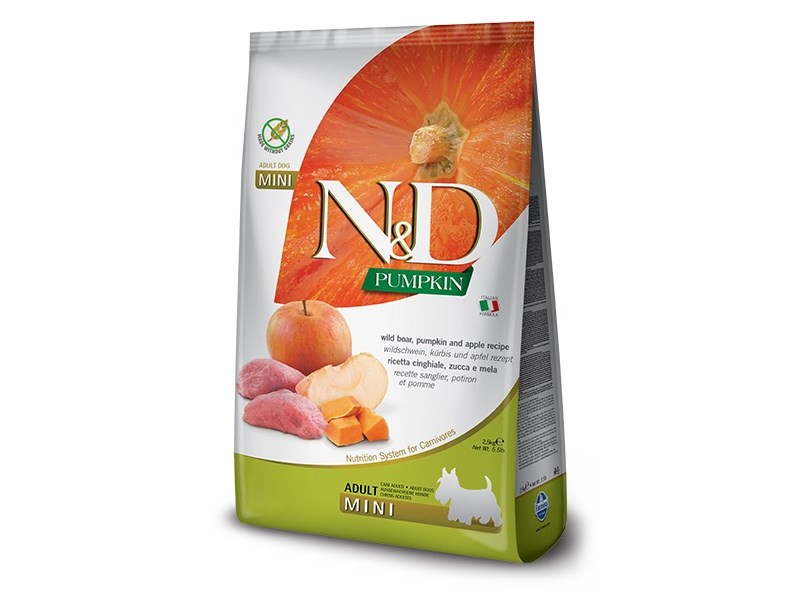 FARMINA N&D GF PUMPKIN BOAR&APPLE ADULT MINI 800g PND008503S – Farmina Храна за кучета