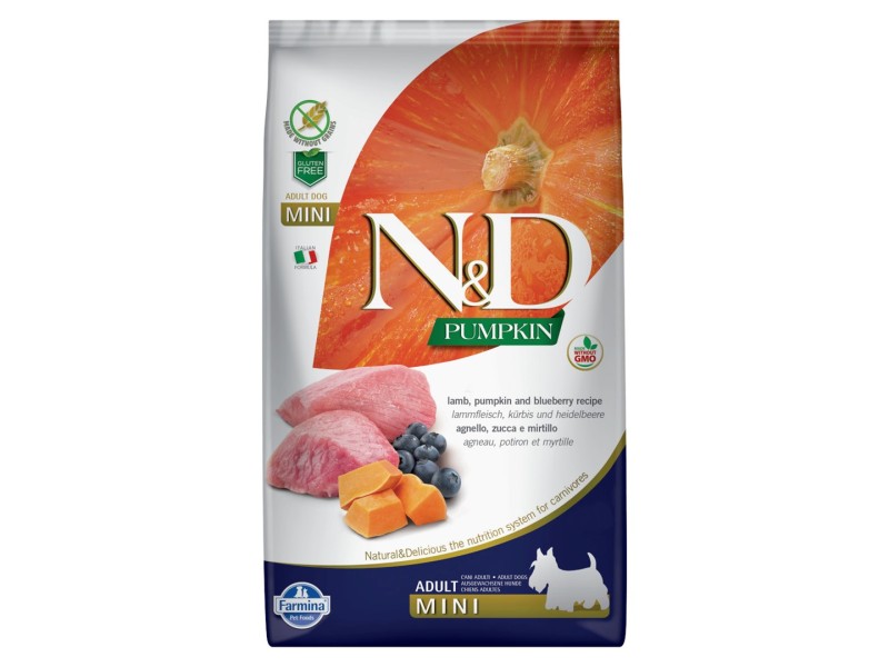 FARMINA N&D Pumpkin Lamb&Blueberry Mini Adult  - dry dog food - 7 kg DLSFRMZWI0057 – Farmina Храна за кучета