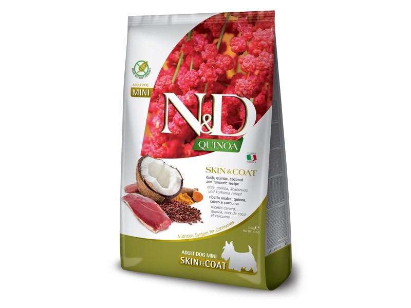 FARMINA N&D QUINOA DOG SKIN&COAT, DUCK, COCONUT ADULT MINI 800g PND0080084 – Farmina Храна за кучета