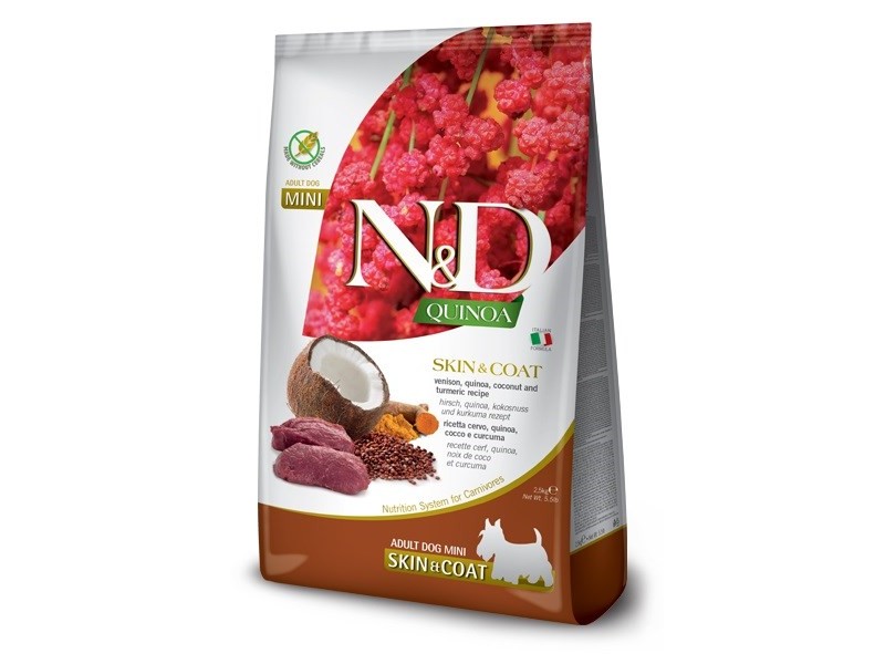 FARMINA N&D Quinoa Dog Skin&Coat Venison, Coconut Adult Mini - dry dog food - 2.5 kg FARMINA N&D Quinoa Dog Skin&Coat Venison, Coconut Adult Mini - dry dog food - 2.5 kg PND0250145 – Farmina Храна за кучета