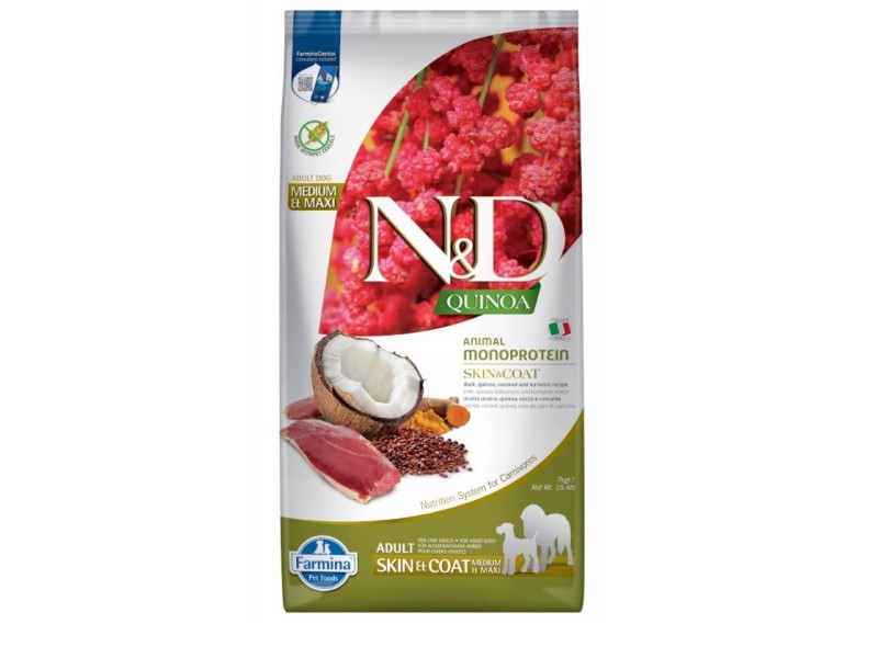 FARMINA N&D Quinoa Skin & Coat Medium&Maxi Duck - dry dog food - 7 kg FARMINA N&D Quinoa Skin & Coat Medium&Maxi Duck - dry dog food - 7 kg DLPFRMKAS0038 – Farmina Храна за кучета