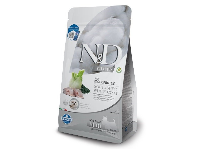 FARMINA N&D Sea Bass, Spirulina and Fennel Adult Mini - dry dog food - 2 kg DLPFRMKAS0027 – Farmina Храна за кучета