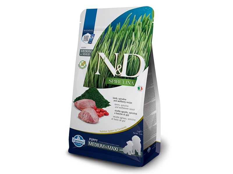 FARMINA N&D Spirulina Lamb Puppy MED/MAXI - dry dog food - 2 kg DLPFRMKAS0030 – Farmina Храна за кучета