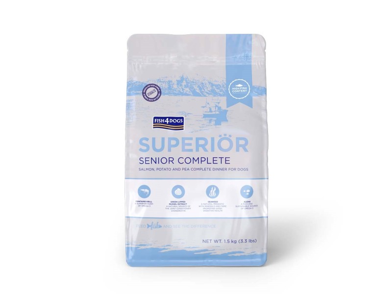 FISH4DOGS Superior Senior S Salmon - dry dog food - 1,5kg DLPF4DKAS0001 –  Храна за кучета