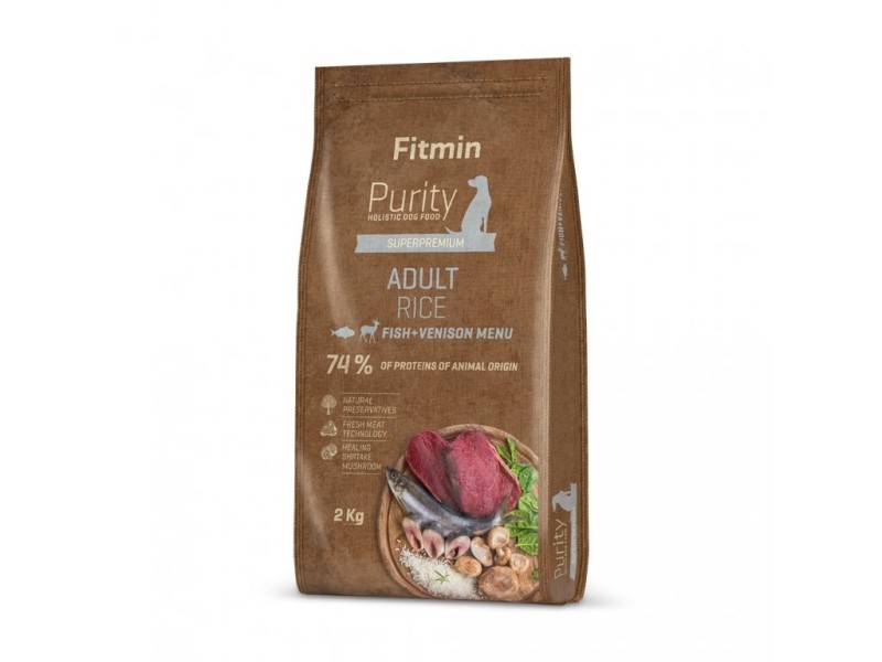 FITMIN Purity Adult Rice Fish & Venison - dry dog food - 2kg DLZFIMKSP0002 – FITMIN Храна за кучета